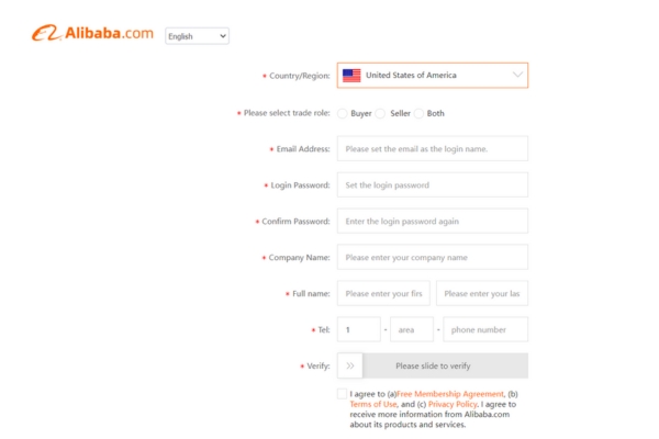 Should I buy children's clothes on Alibaba? 2 Create an account