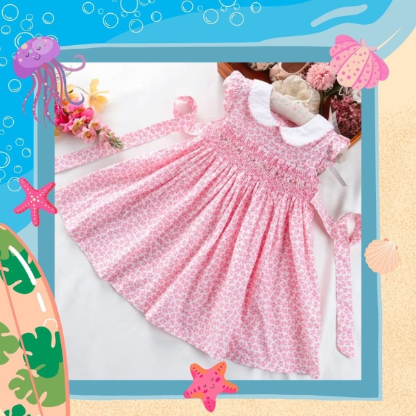 10 Trendy Styles Smocked Back to School Dress & Outfits 11 Blossom delight dress with sweetheart smock