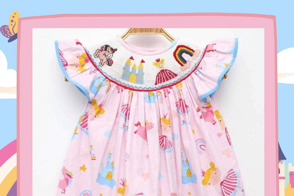 How to Choose the Best Smocked Clothes For Your Baby? 4 K-Embroidery dress with princess motifs
