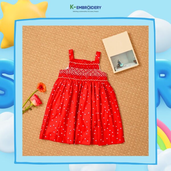 red dress with u shaped collar