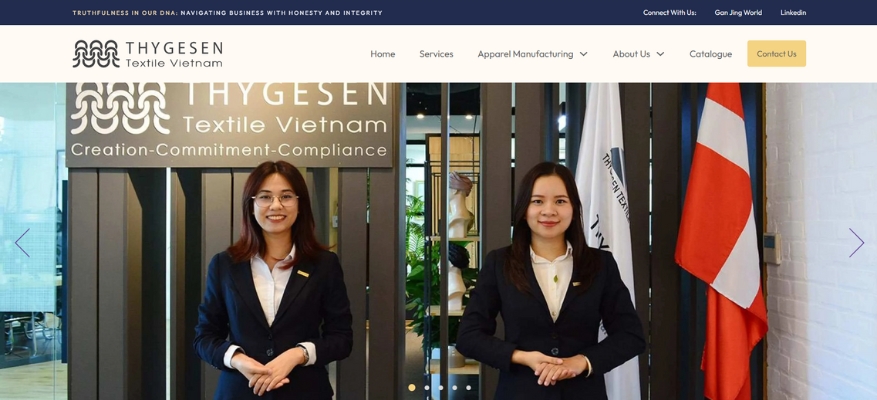 Thygesen Textile Vietnam's website