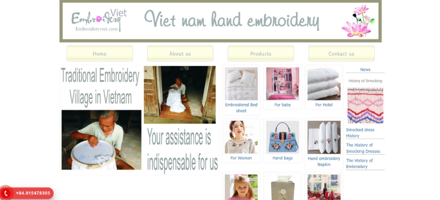 Embroidery Viet Nam's website