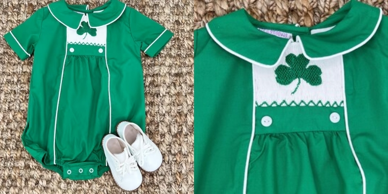 St. Patrick’s Day Shamrock Smocked Boy Bubble
