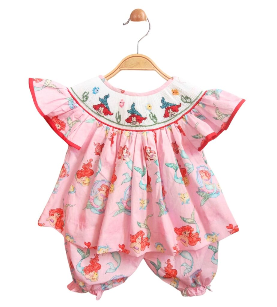 Pink 2 Pieces Sets With Ariel Motifs