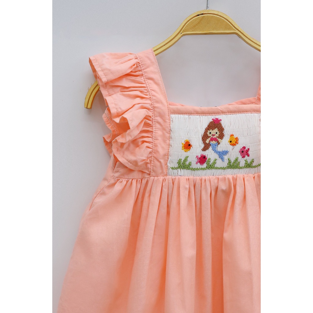 Smocked Orange Mermaid Dress