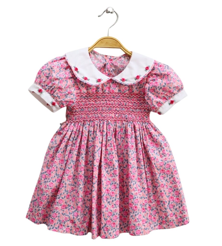 Peter pan collar smocked floral sundress