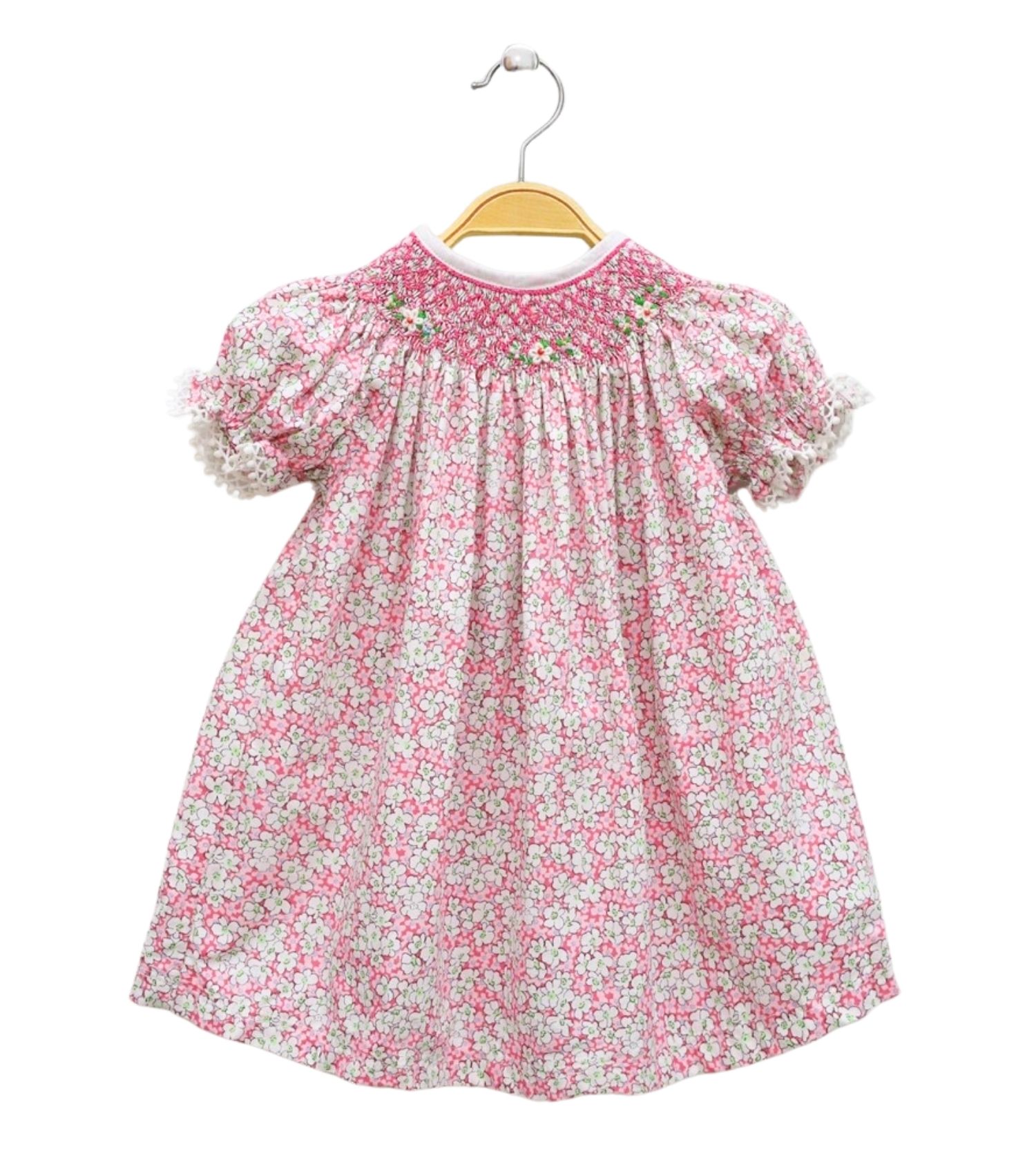 Smocked Bishop Dress Light Pink