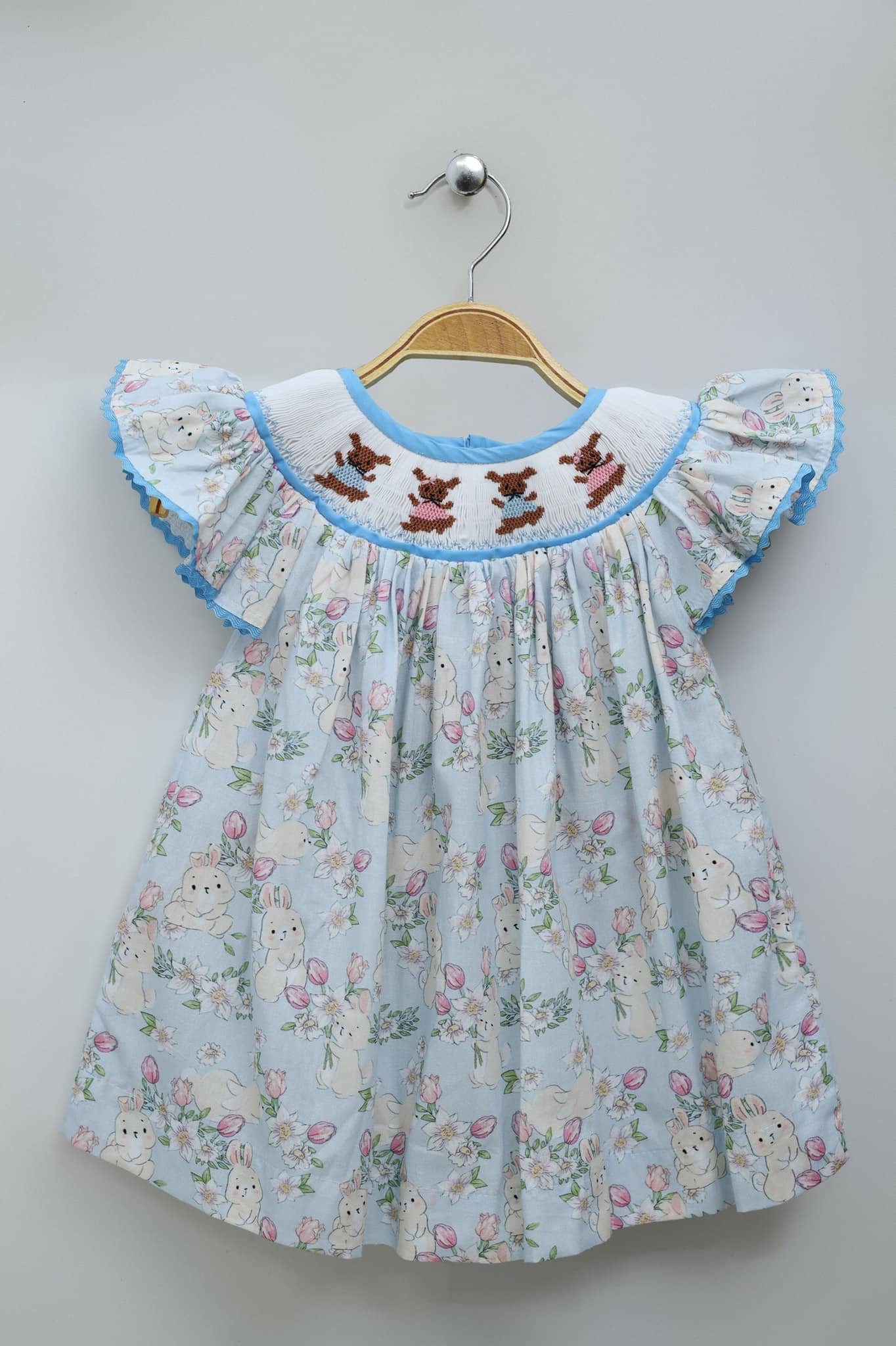 Smocked Bishop Dress Little Rabbit Embroidered