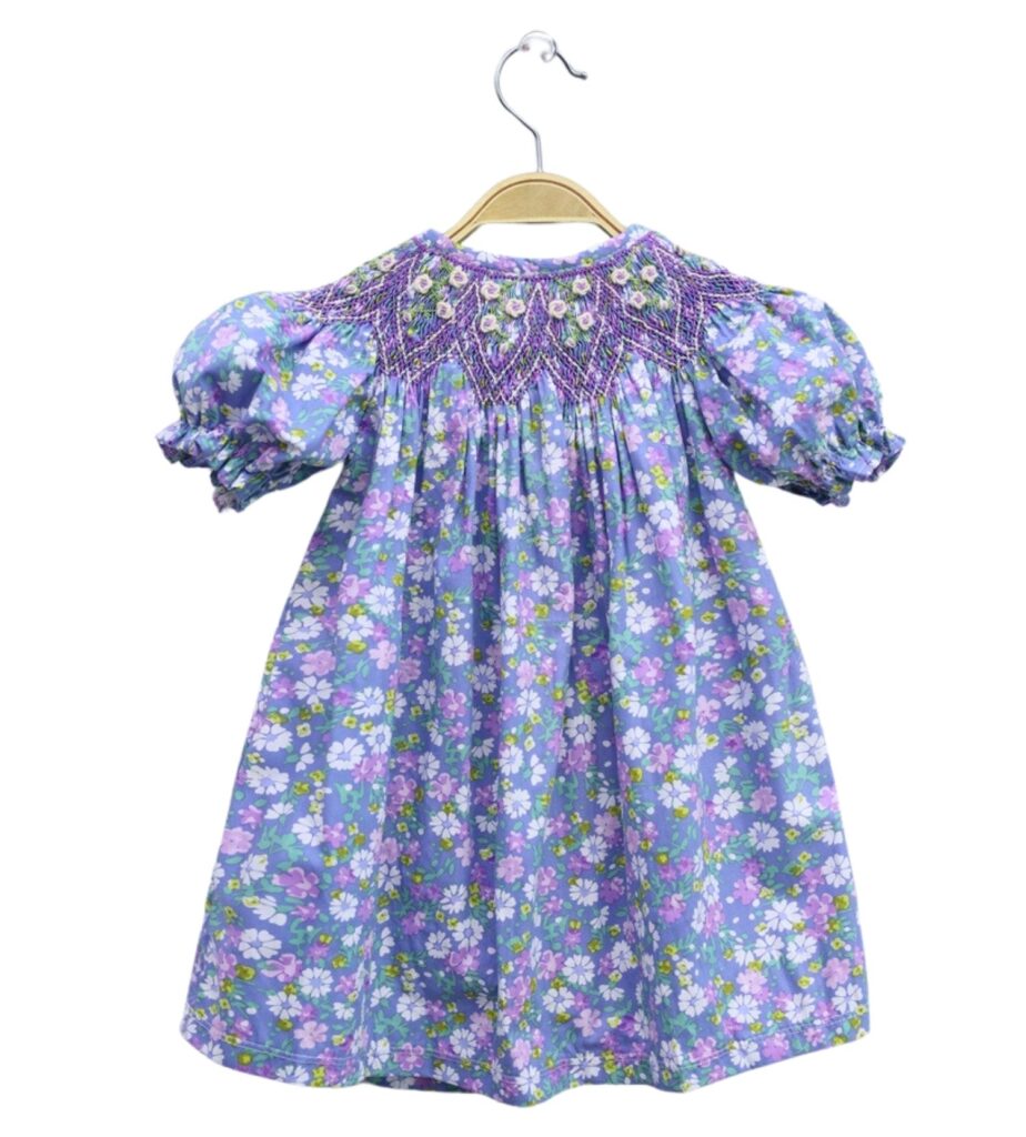 Smocked Vip Purple Flower Dress