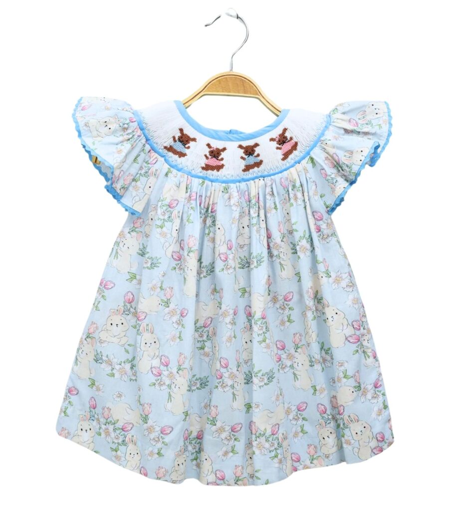 Smocked Bishop Dress Little Rabbit Embroidered