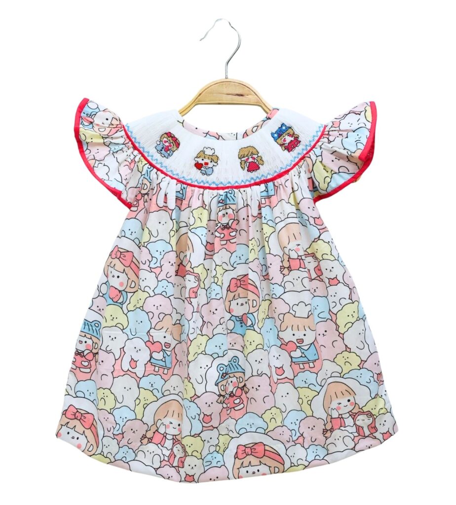 Smocked Bishop Dress Pattern of Adorable Little Friends
