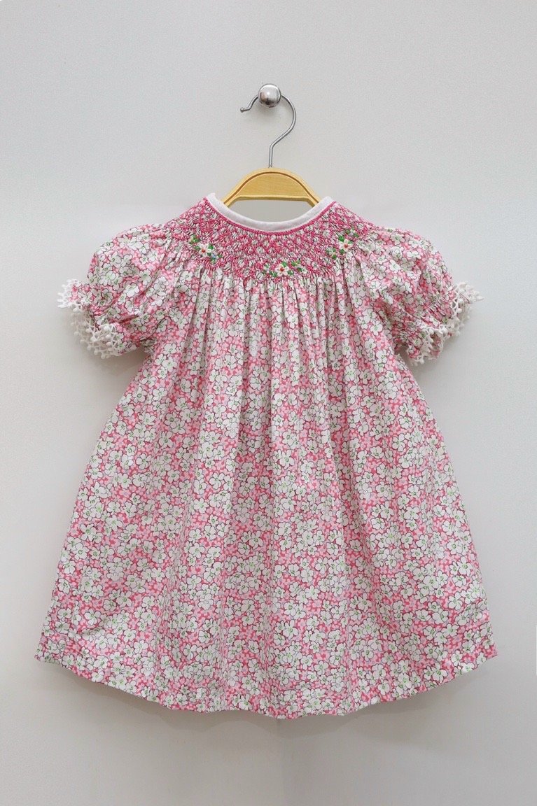 Smocked Bishop Dress Light Pink