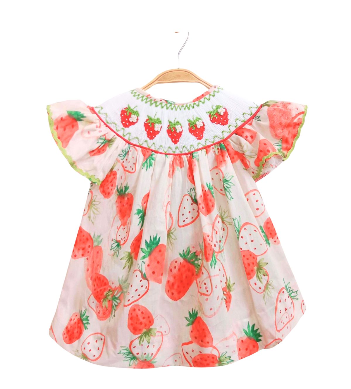 Strawberry Smock Bishop Dress for Baby Girl