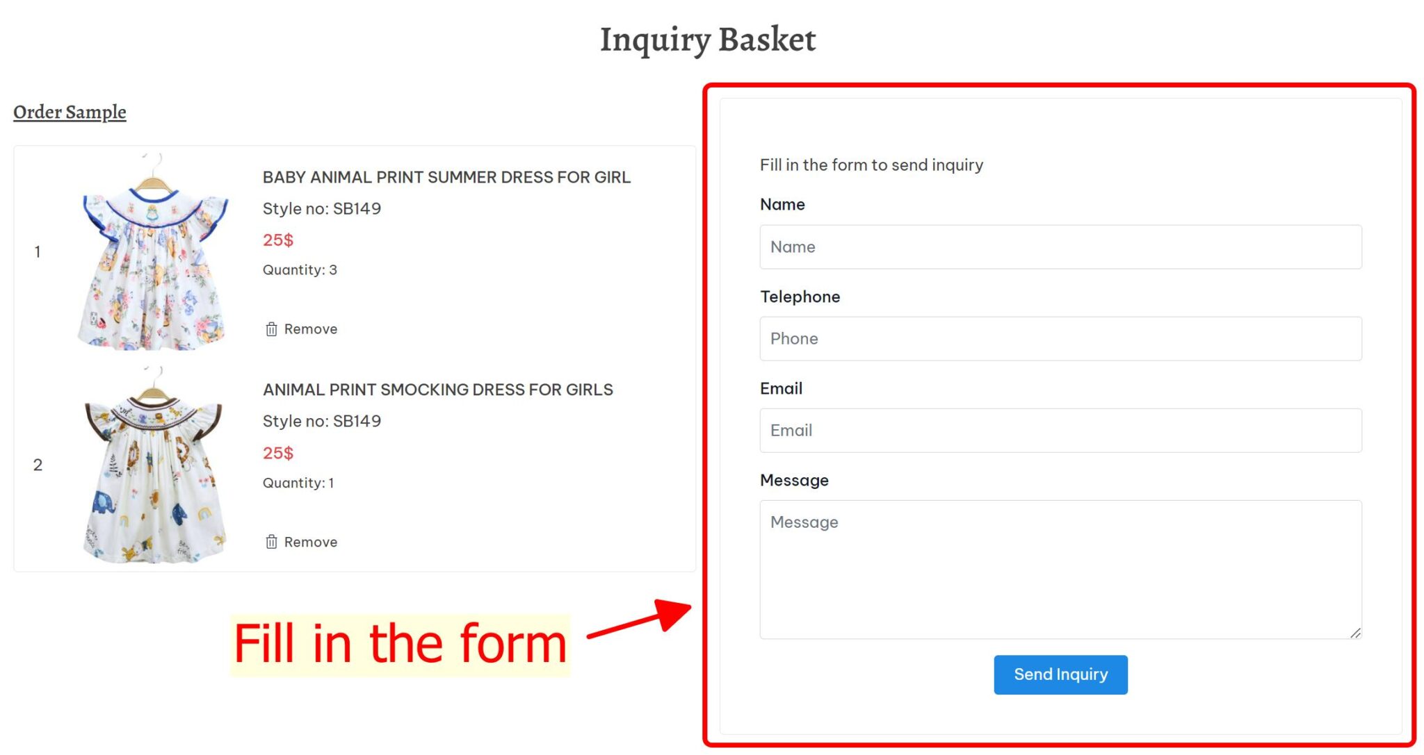 HOW TO PLACE A SAMPLE ORDER