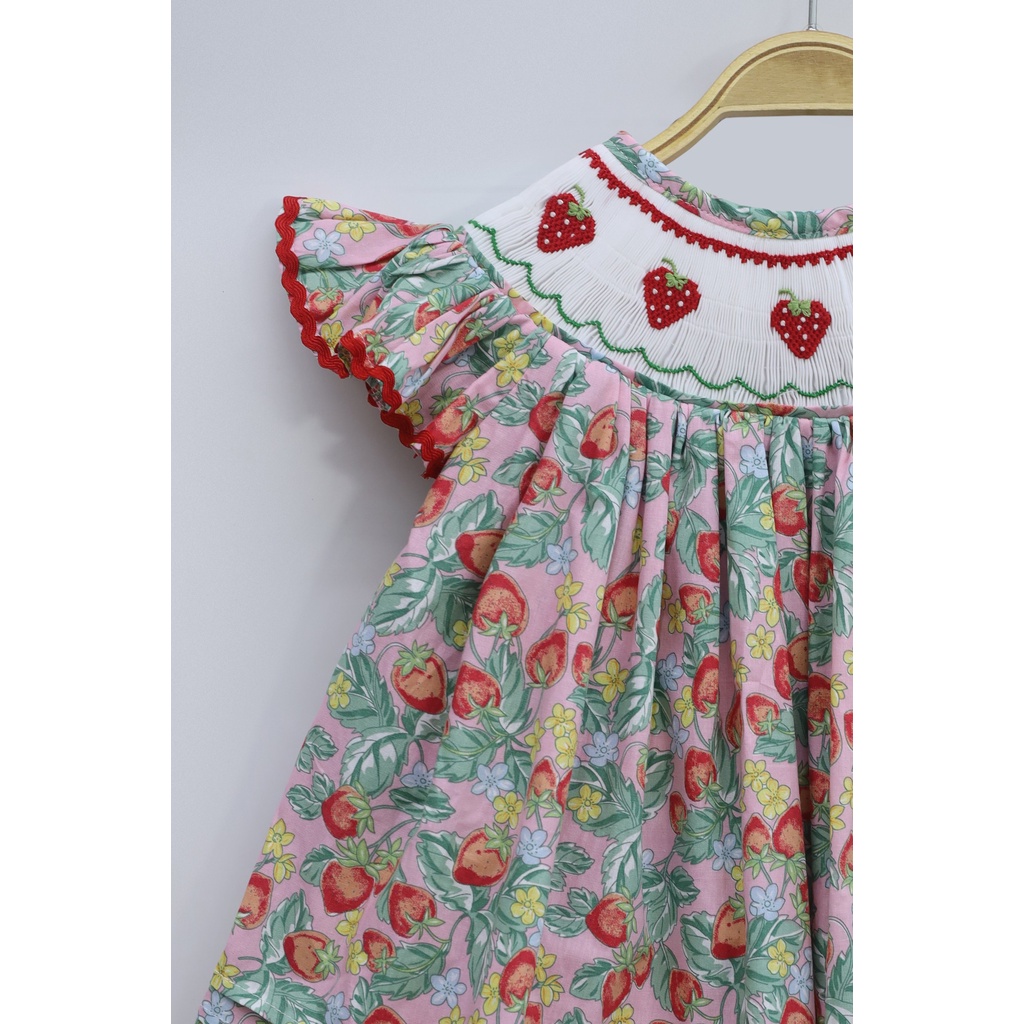 Strawberry Smocked Bishop Dress