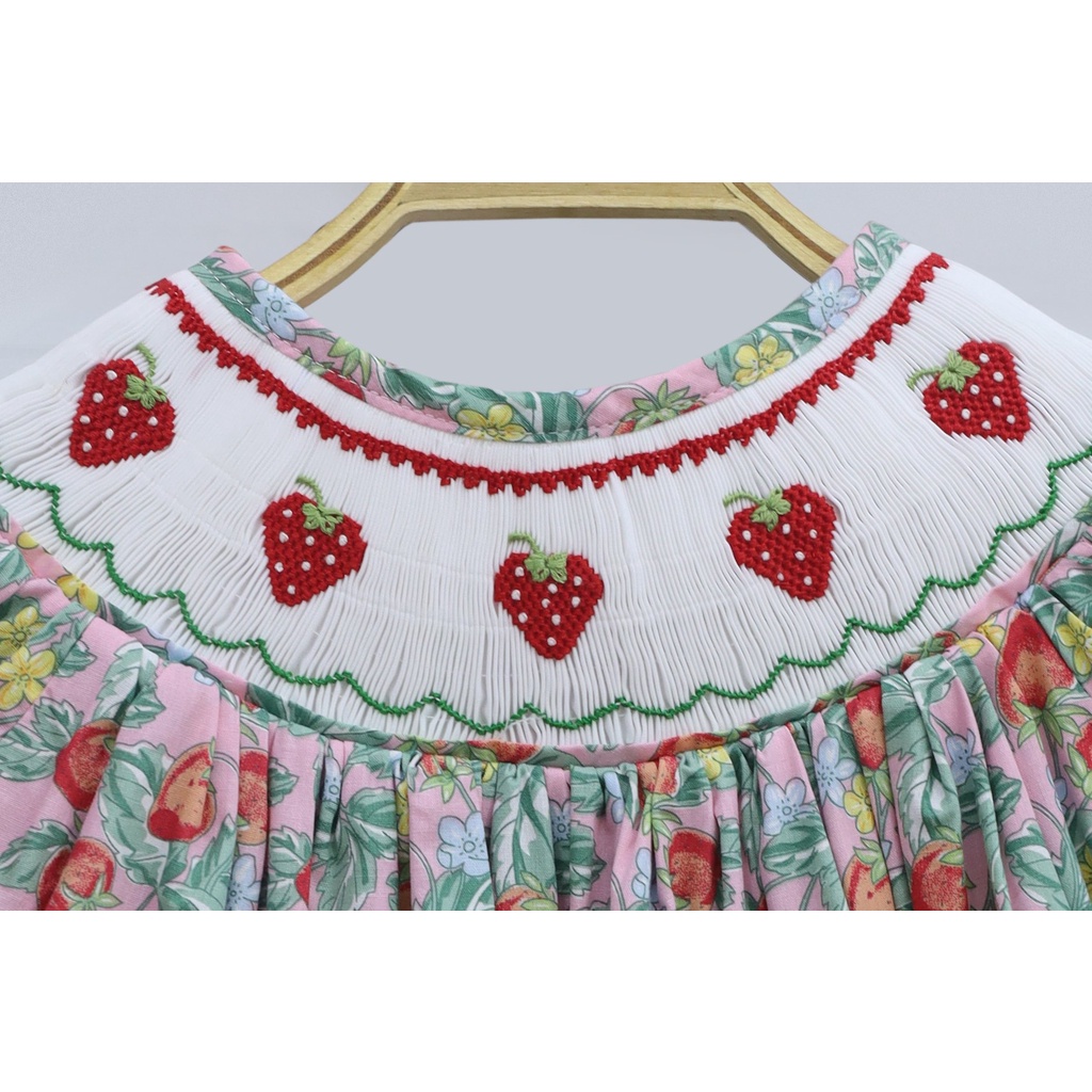 Strawberry Smocked Bishop Dress