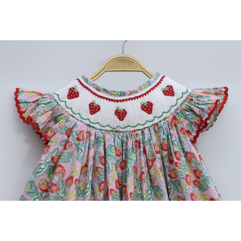 Strawberry Smocked Bishop Dress