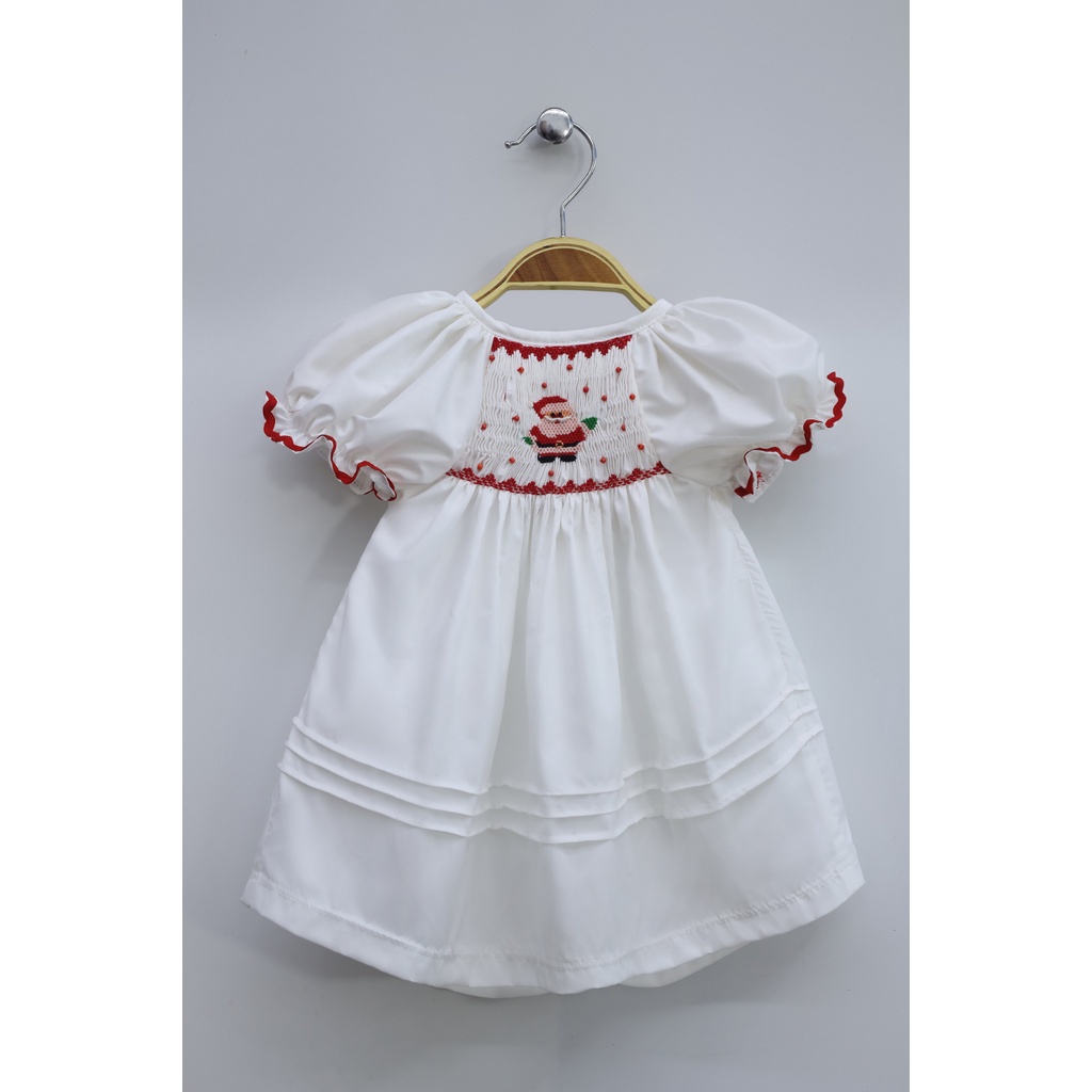 Smocked Dress with Santa Patterns