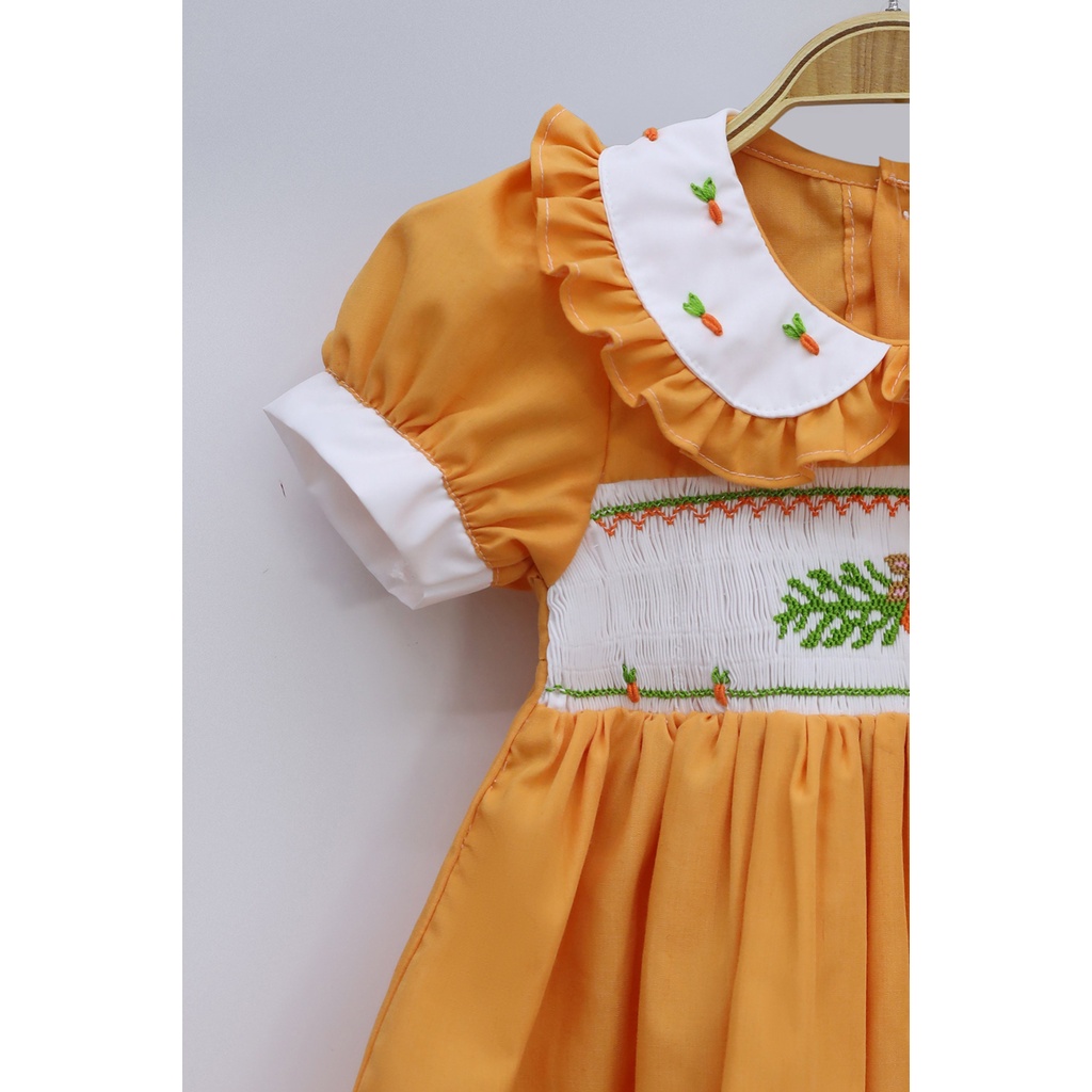 Smocked carrot rabbit sundress