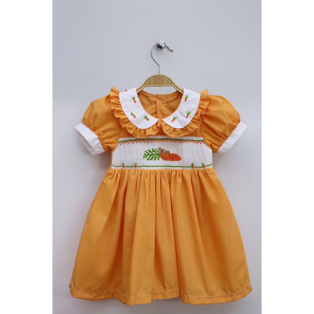 Smocked carrot rabbit sundress