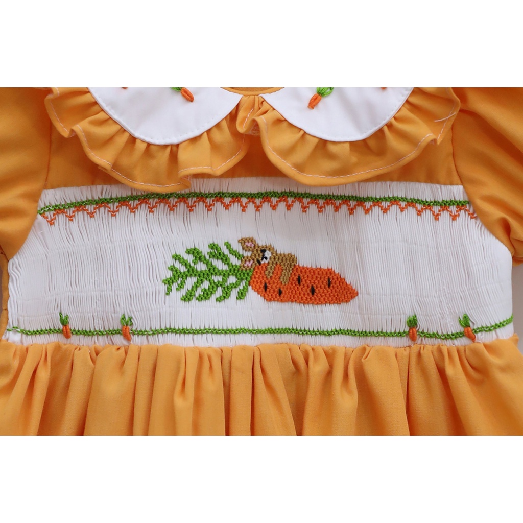 Smocked carrot rabbit sundress