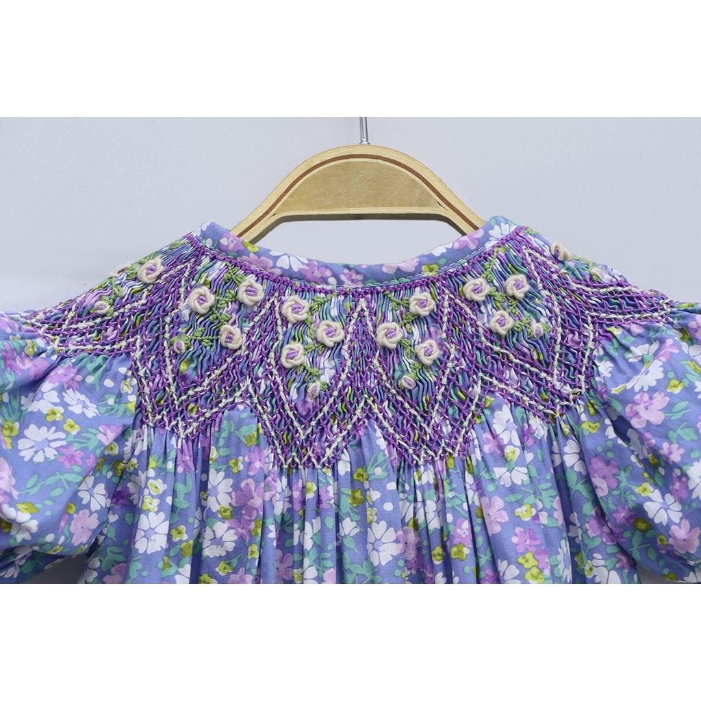 Smocked Vip Purple Flower Dress