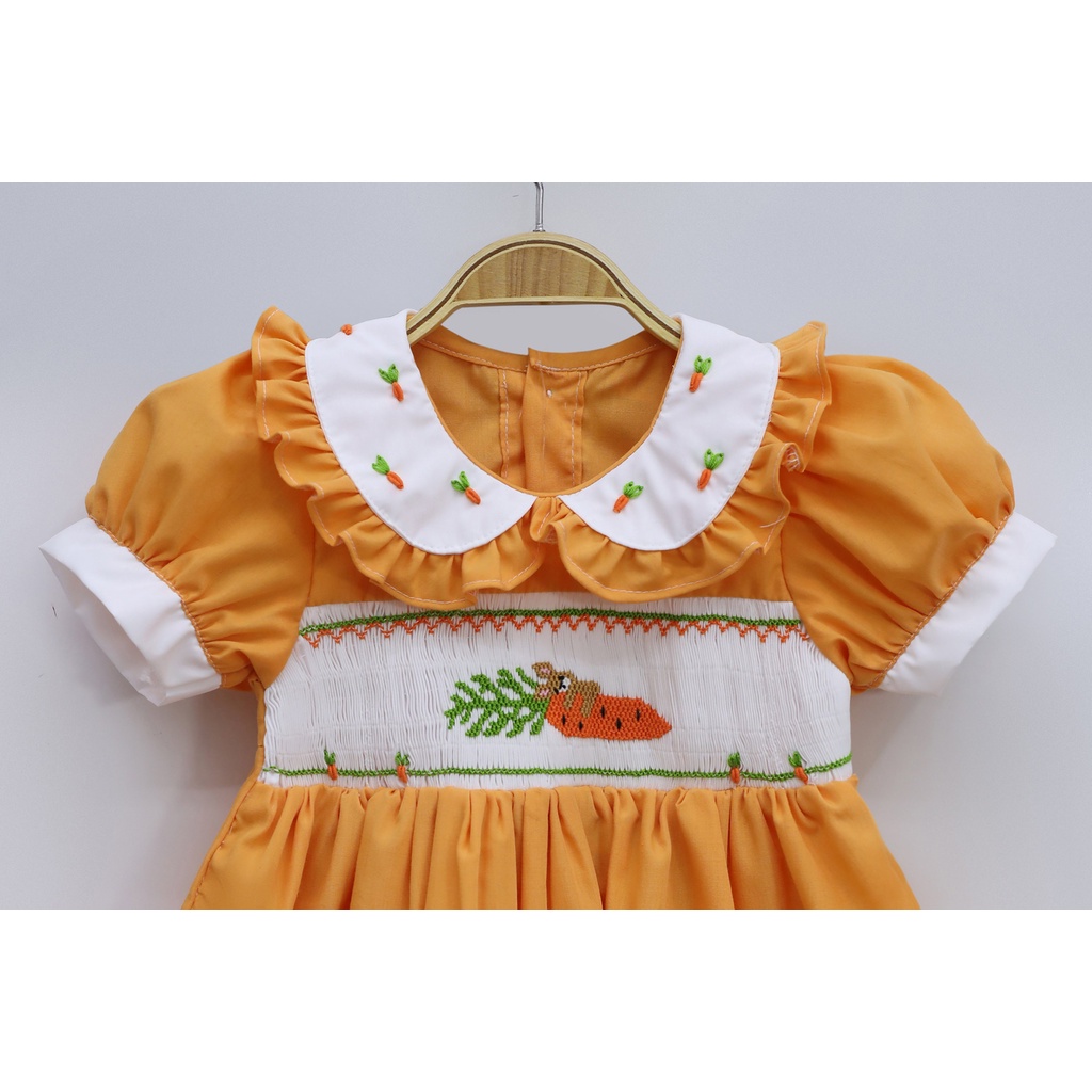 Smocked carrot rabbit sundress