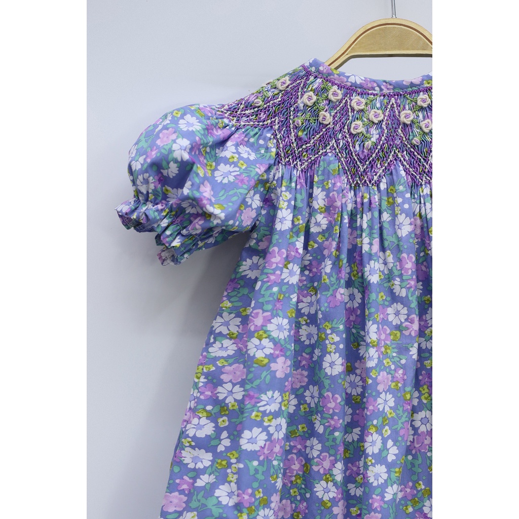 Smocked Vip Purple Flower Dress