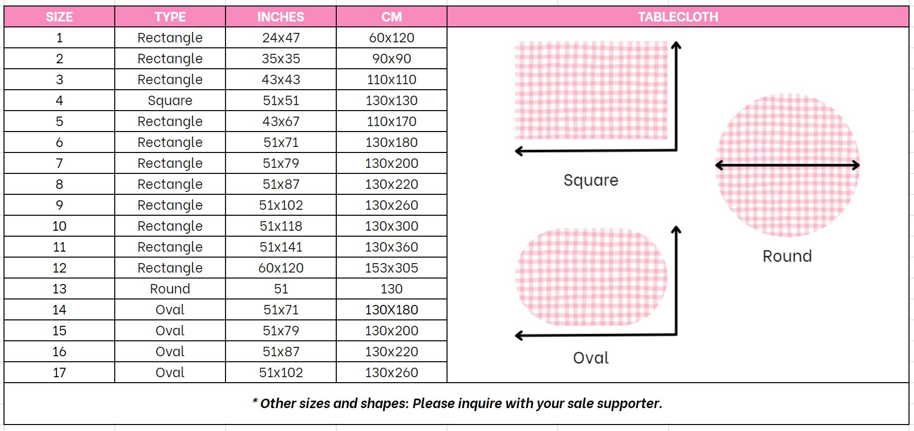 EMBROIDERED PRODUCTS SIZE CHART 2 tablecloth-size-chart
