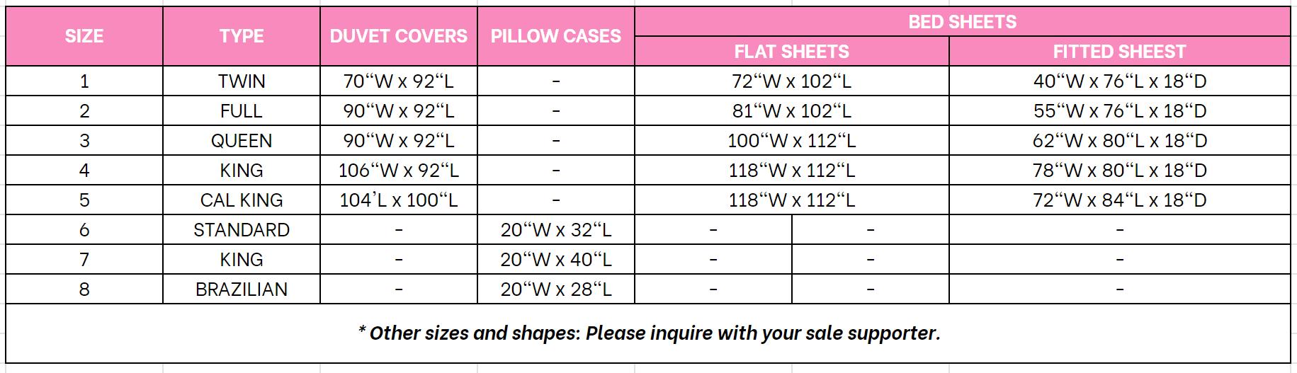 EMBROIDERED PRODUCTS SIZE CHART 4 bedroom-size-chart