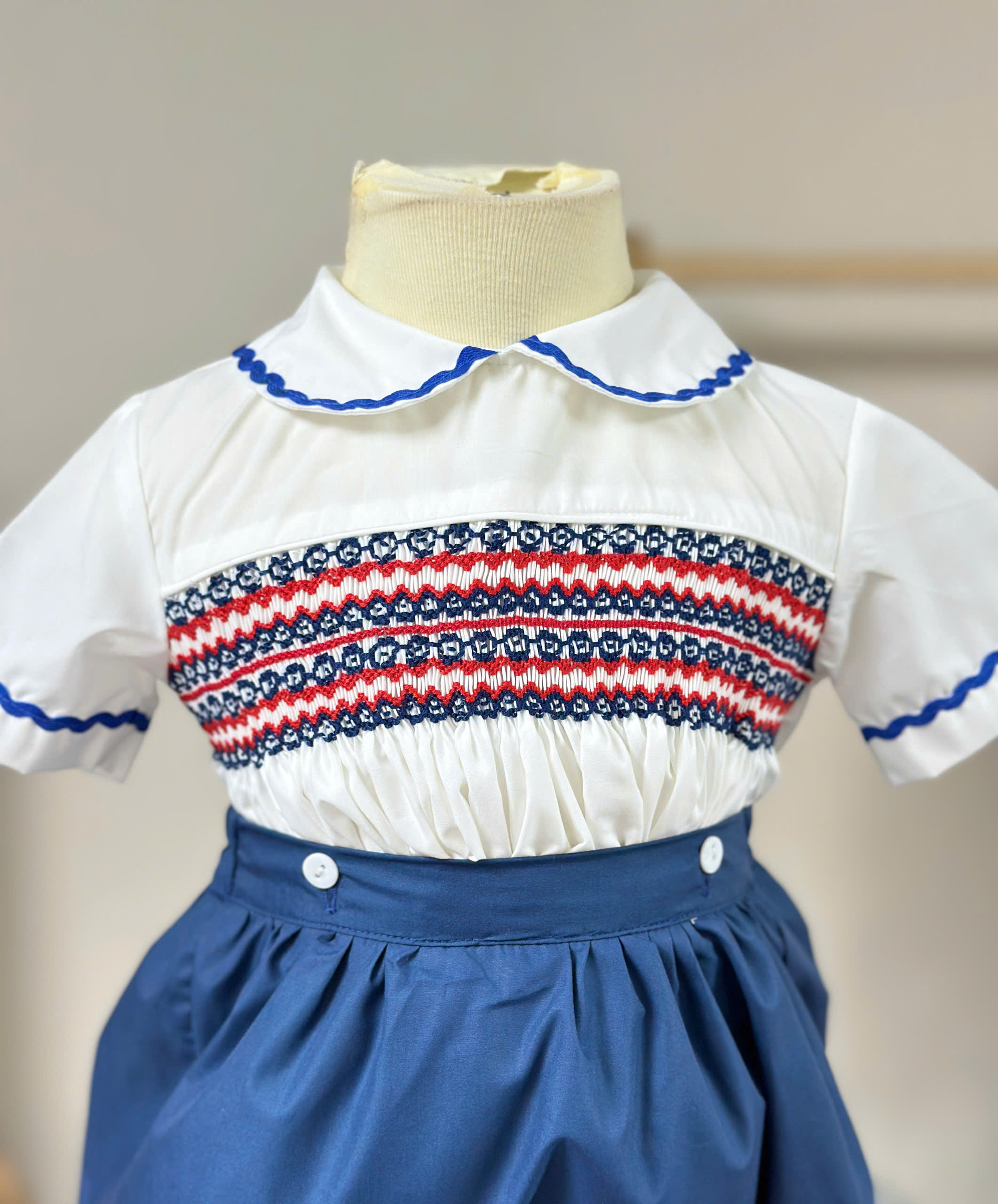 Classic Smocked Baby Boy Bubble Outfit