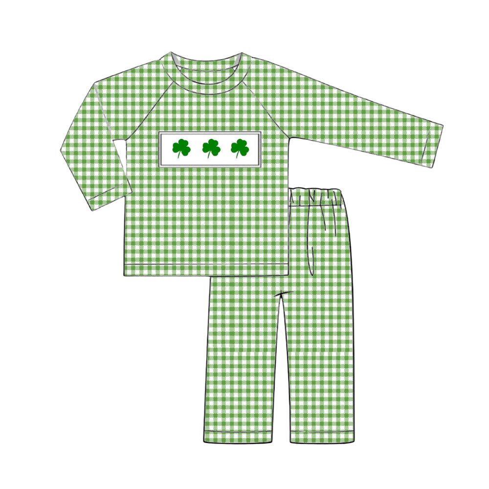 Irish Charm boy smocked longsleeve set