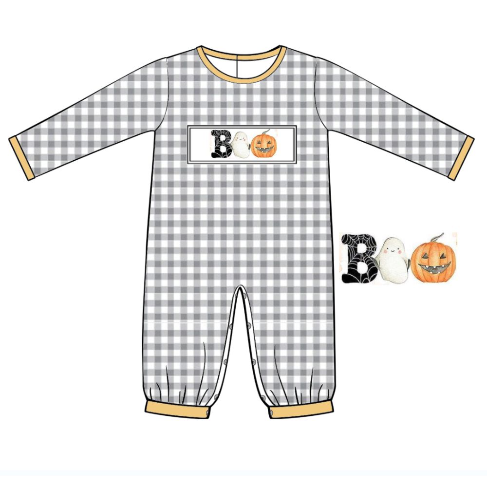 BOO gingham boy smocked jon jon