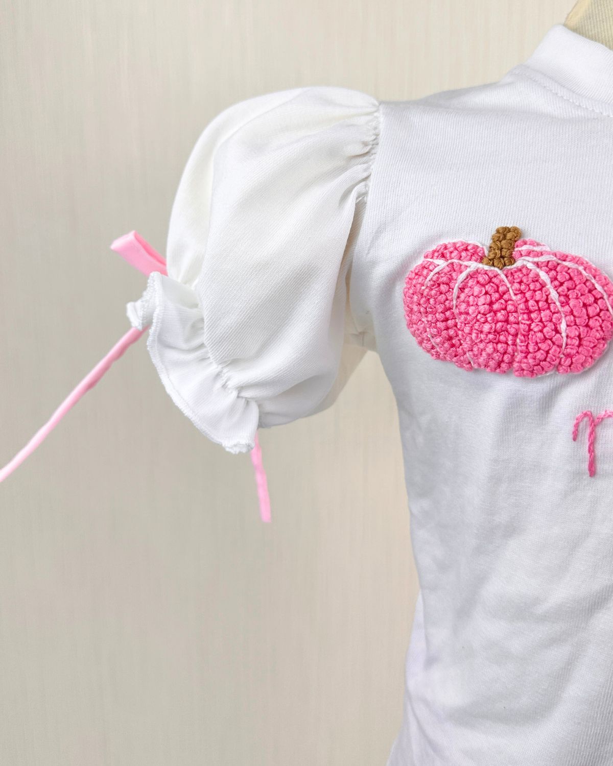 Pink pumpkins french knot set for girls