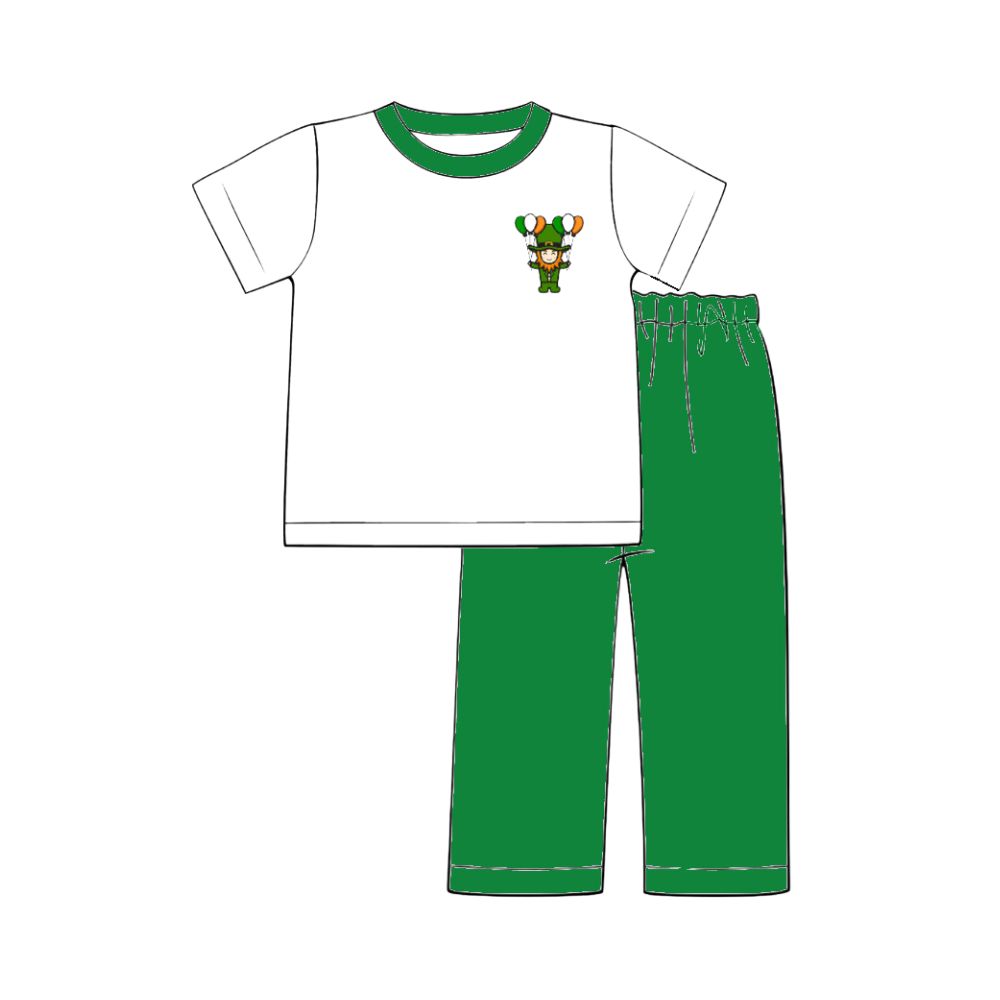 Hand embroidery St. Patrick boy set