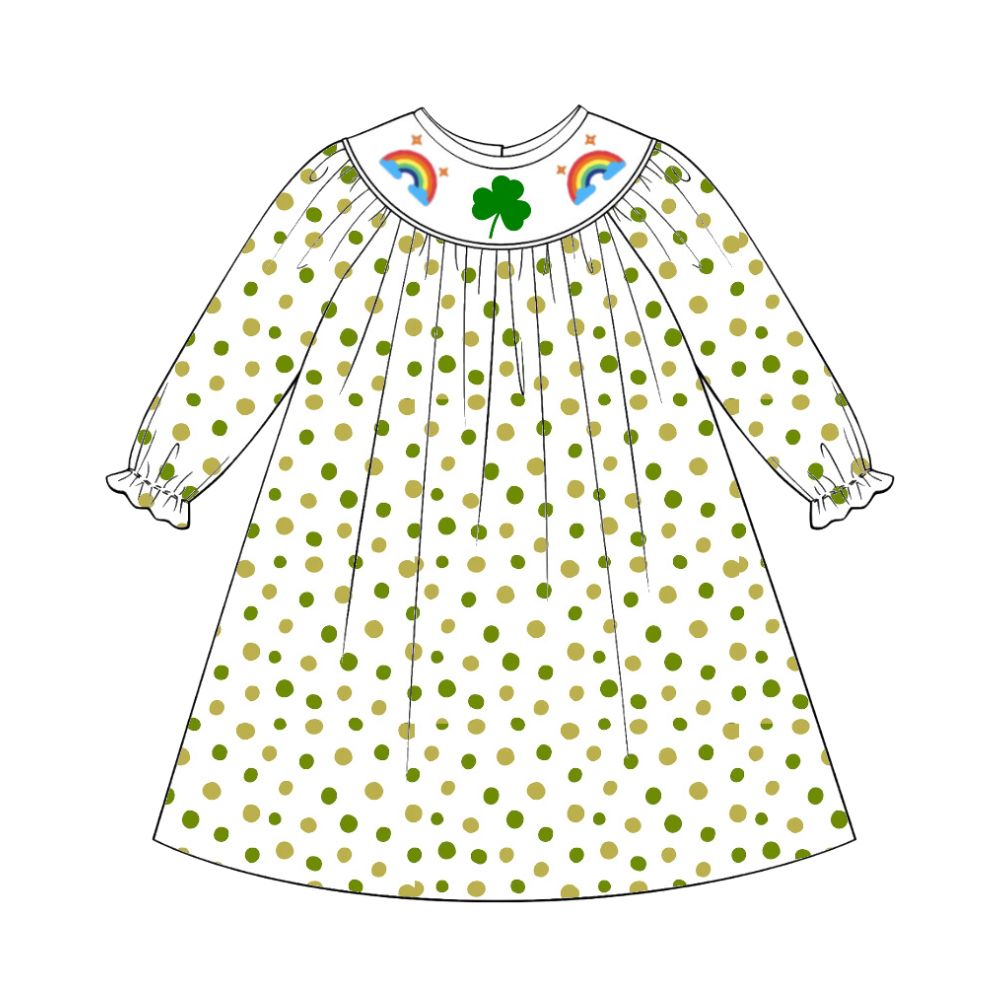 Irish Charm girls smocked bishop dress