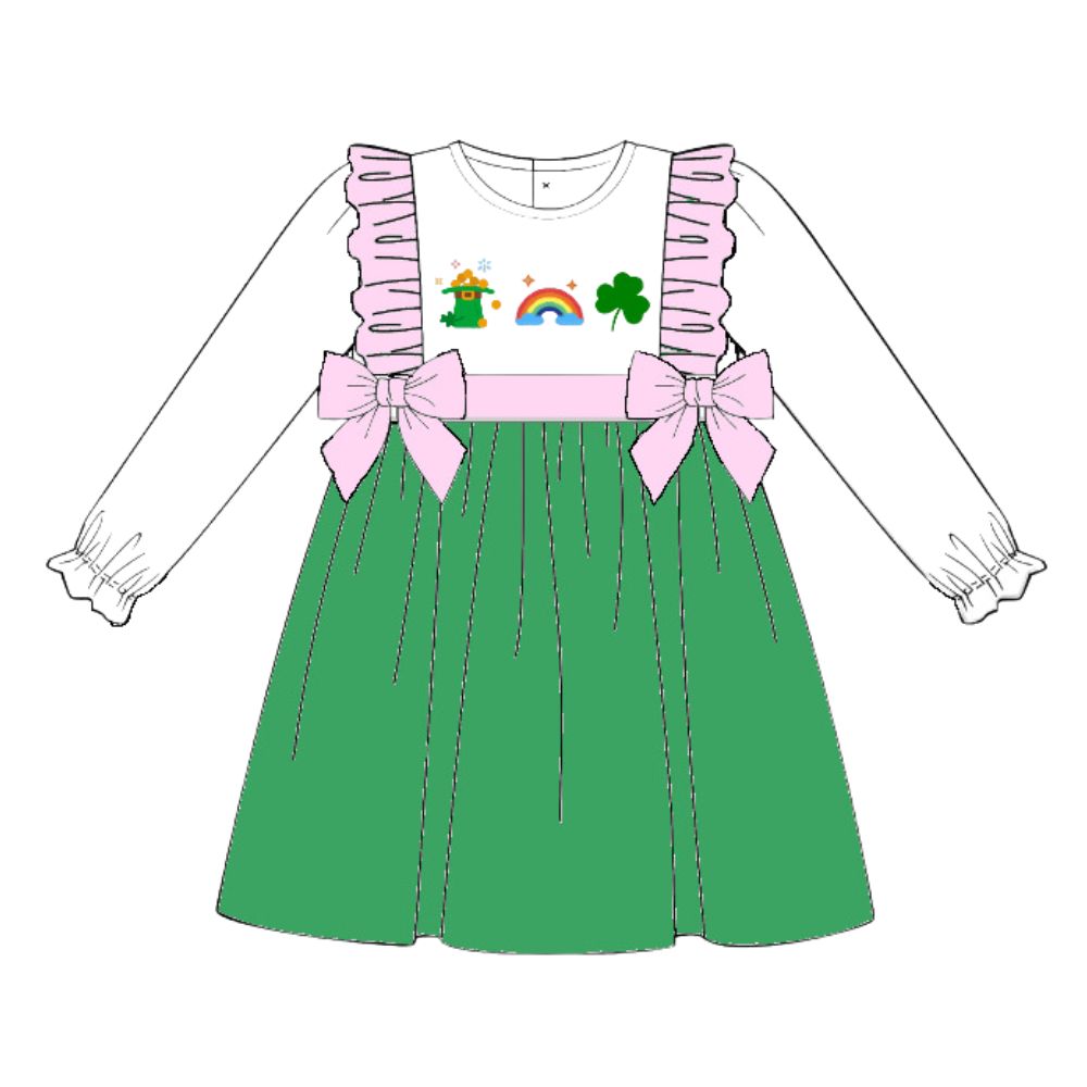 Girls St Patrick's Day applique dress