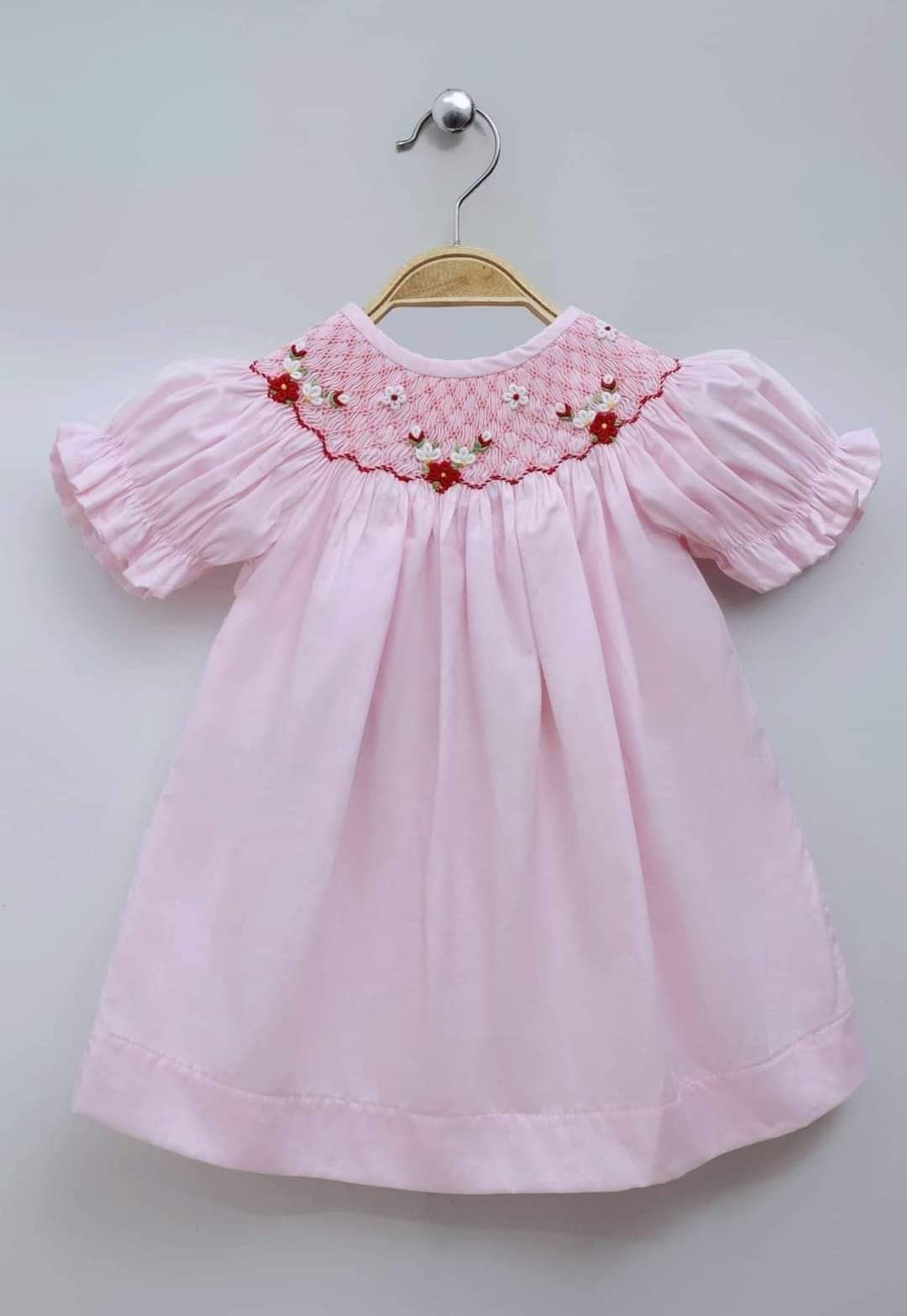 Boutique Pink Hand Smocked Bishop Dresses for Girls