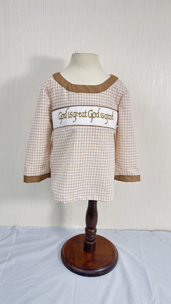 God is great hand embroidered long sleeve shirt