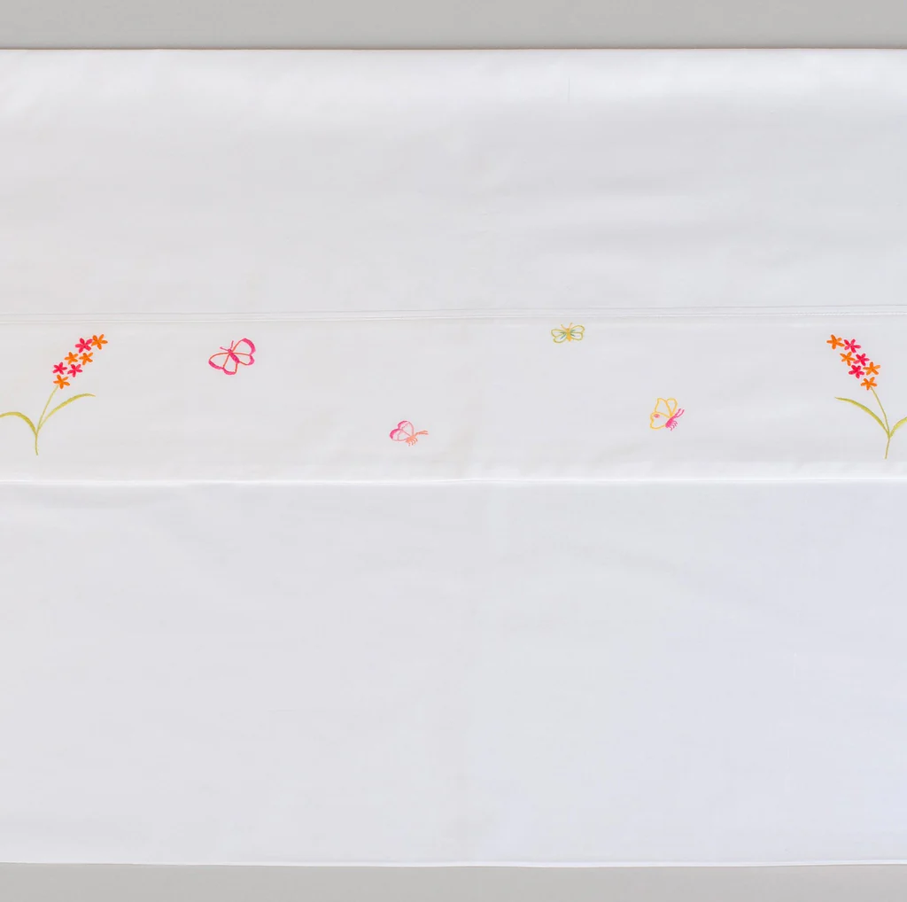 Butterfly Cotton Hand Embroidered Bedding