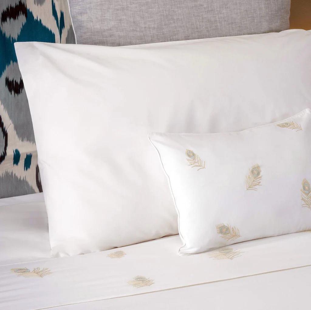 Bees hand embroidered bedding