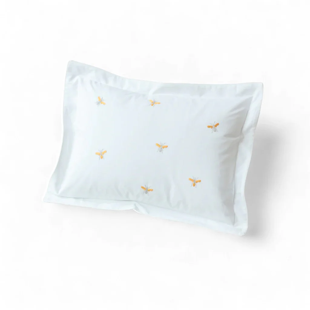 Cute bees hand embroidered duvet covers