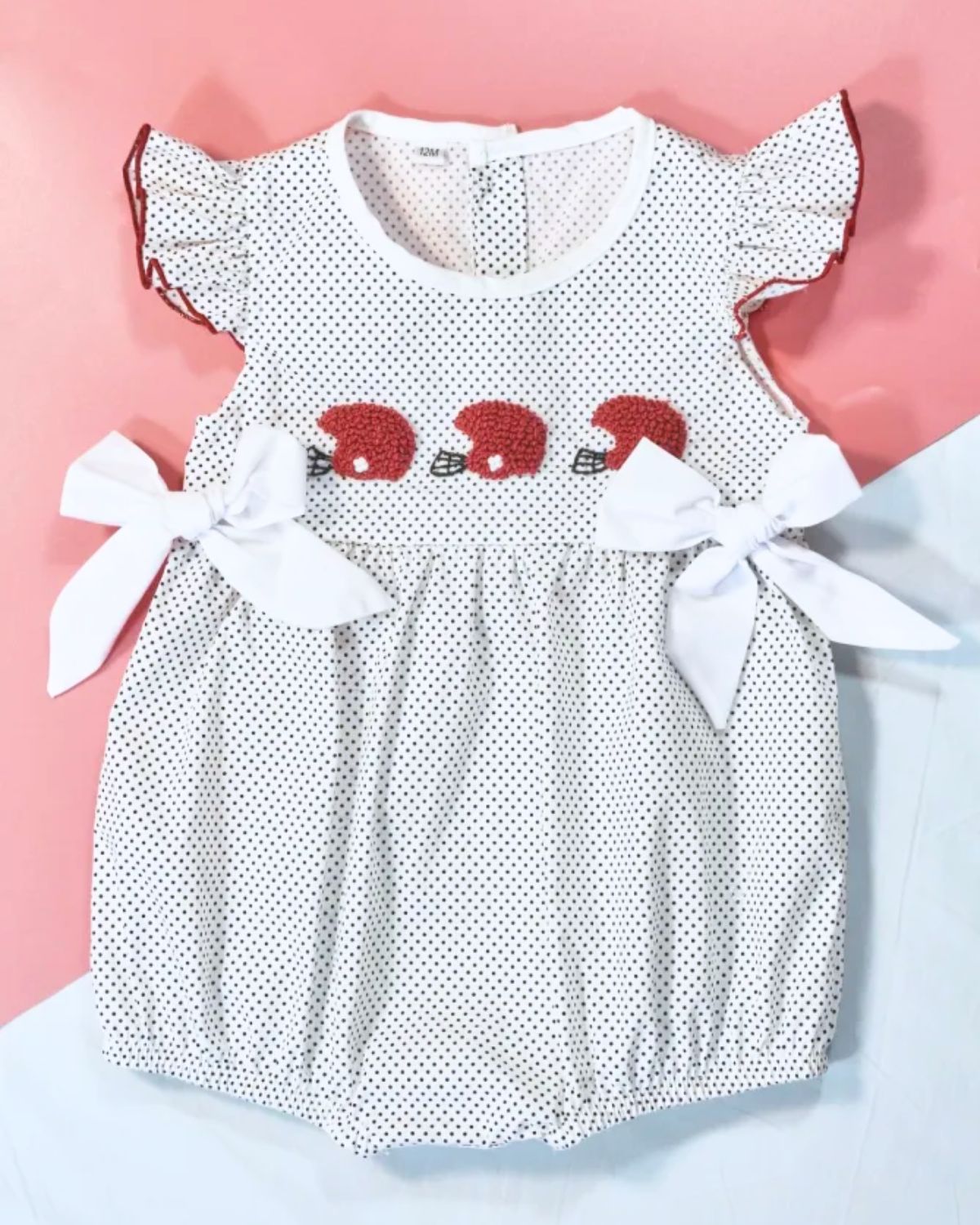 Cricket helmet French Knot embroidered girls bubble