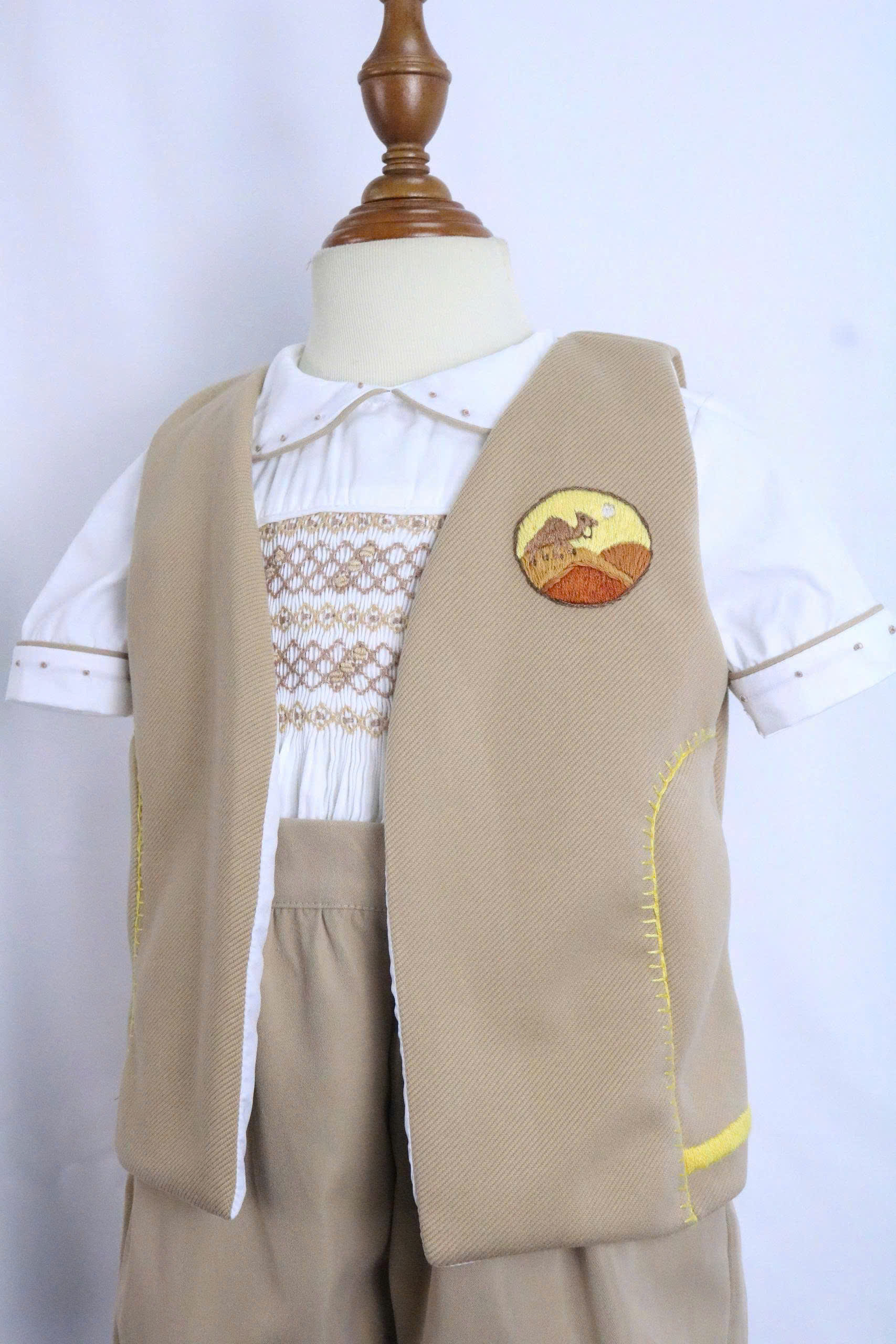 Classic Hand Smocked Baby Boy Romper