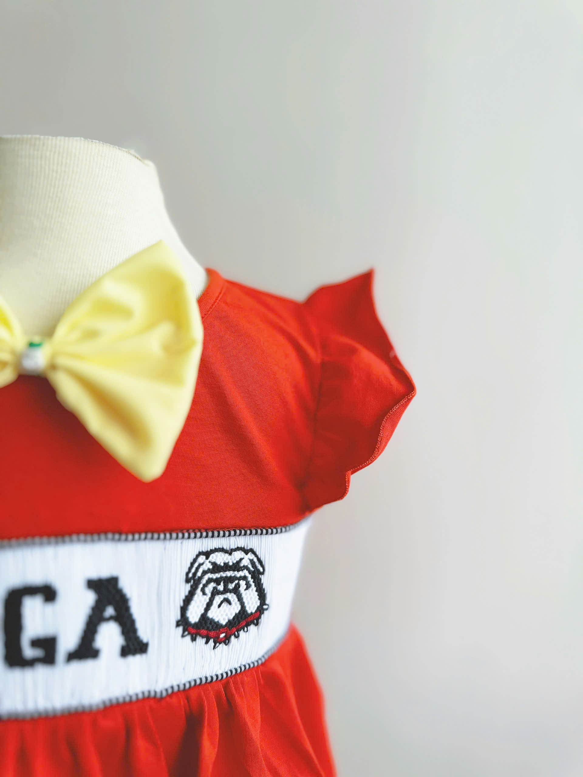 Bulldogs Georgia smocked 2 piece sets