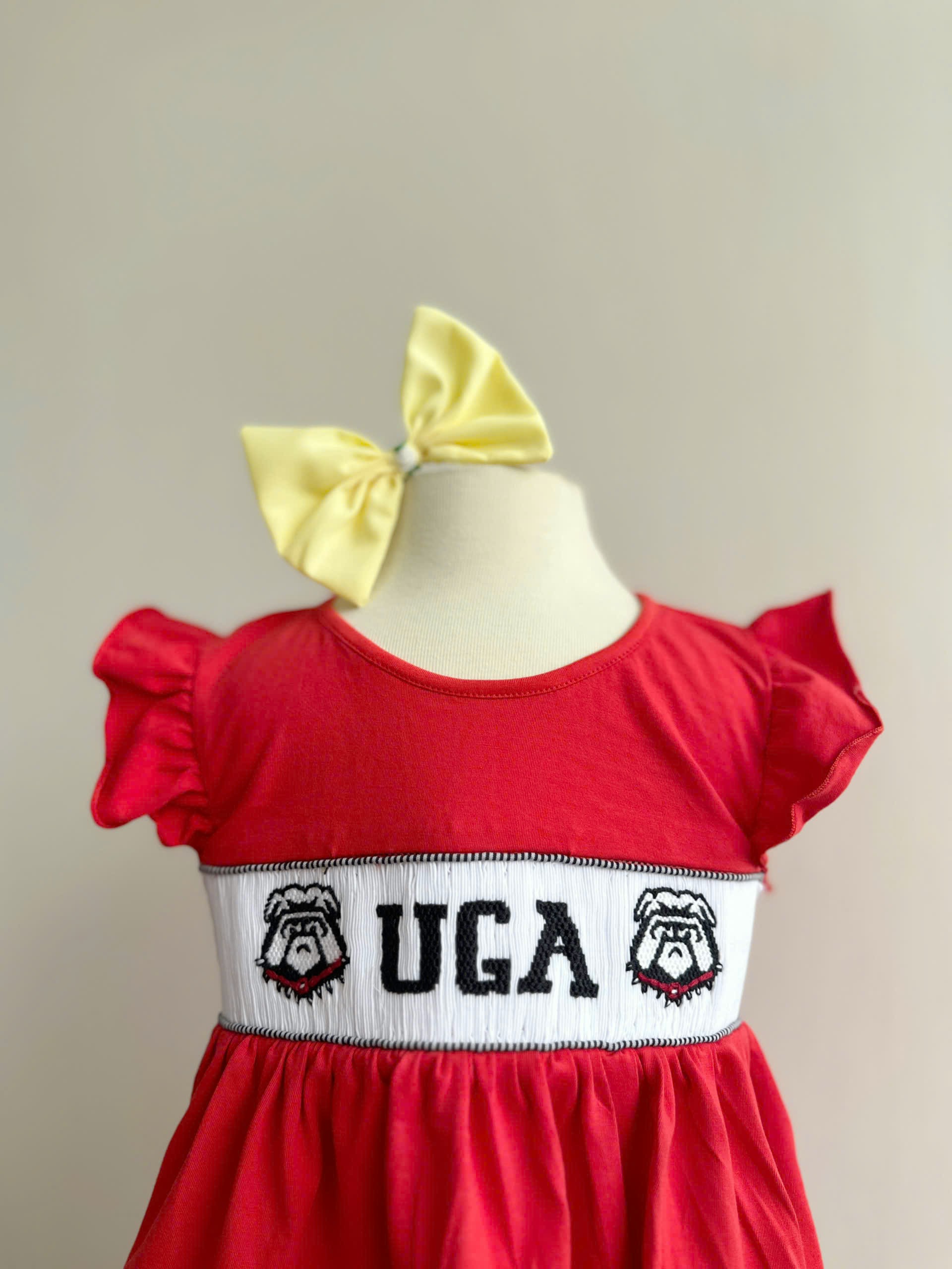 Bulldogs Georgia smocked 2 piece sets