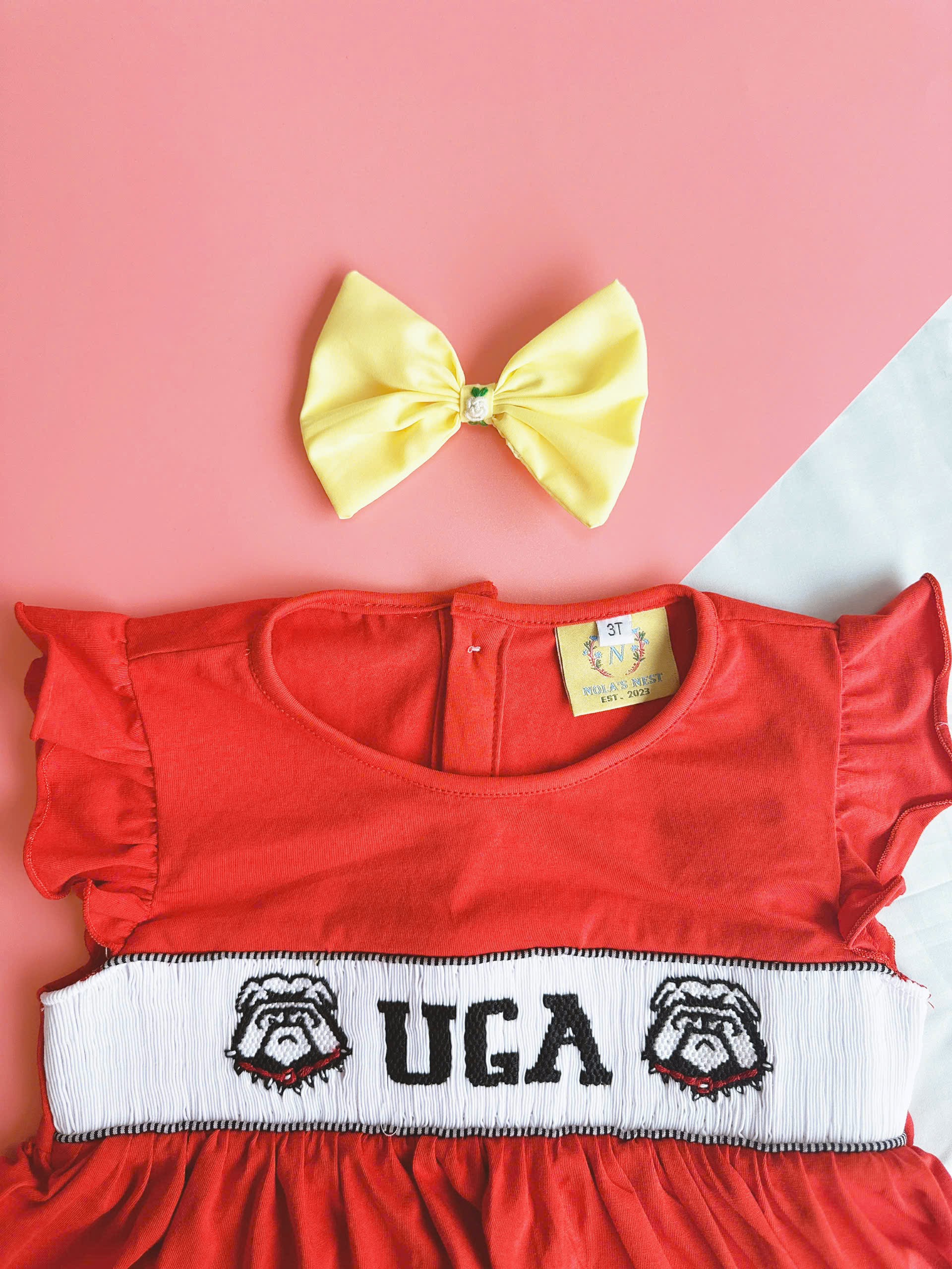 Bulldogs Georgia smocked 2 piece sets