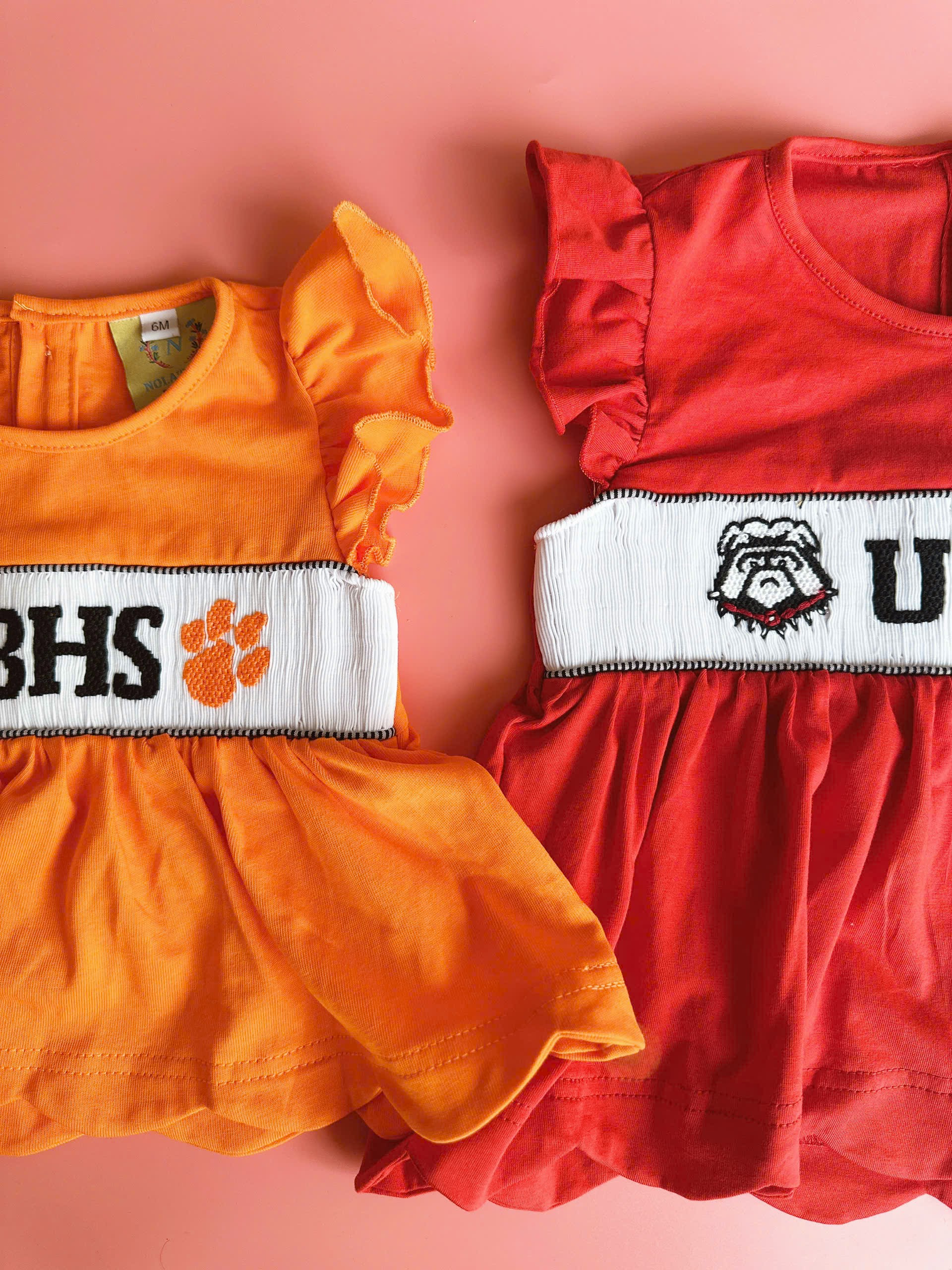 Bulldogs Georgia smocked 2 piece sets