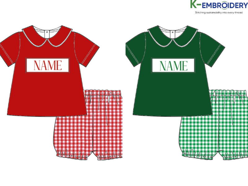 9 Ideas Adorable Smocked Sibling Outfits for Every Occasion 4 Red & Green Custom Name Boy Smocked Outfit