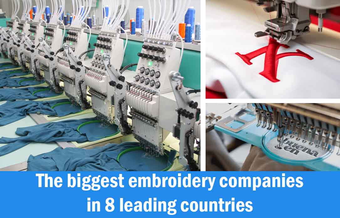 The biggest embroidery companies in 8 leading countries